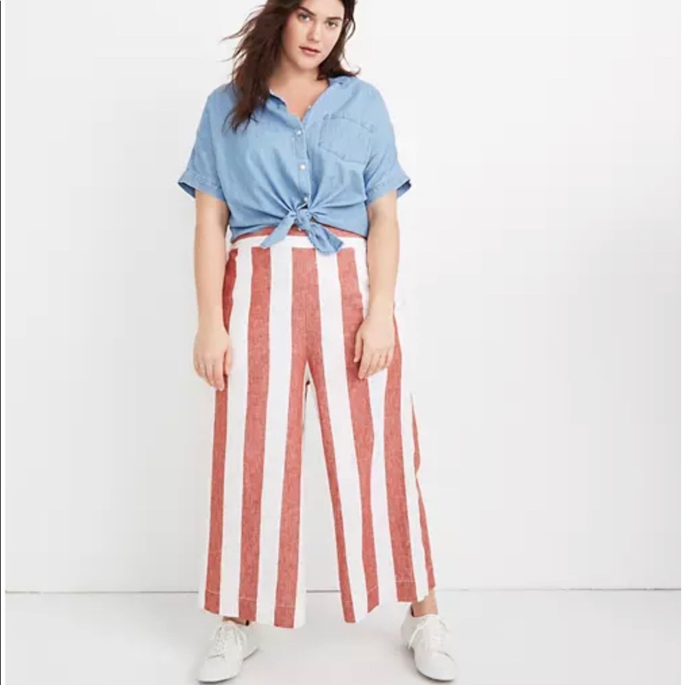 Madewell Huston Pull-On Crop Pants in Bold Stripe